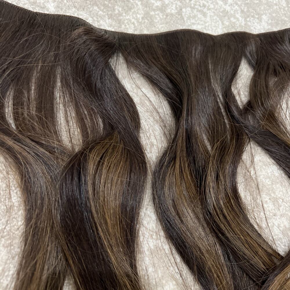 Bellami Flex Weft Hair Extensions 16” Chocolate Drip #1B/2/6 Highlights
